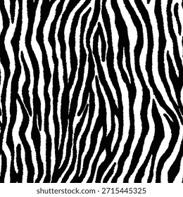 Patrón de piel de cebra blanco y negro de Vector sin costuras. Elegante estampado de cebra salvaje. Fondo de la impresión animal para la tela, materia textil, diseño, Anuncio publicitario