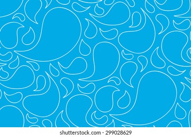 Seamless vector blue background of small and large drops