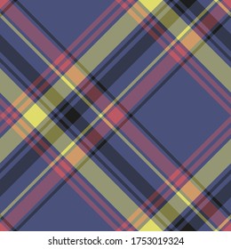 Nahtlose, vektorblaue, mehrfarbige Muster. Tartan-Hintergrund. Klassisches Muster. Für Gewebe, Design, Textilien, Umhüllung, Bedeckung usw.