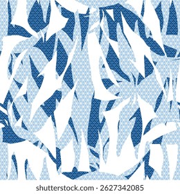 seamless vector blue negative texture pattern of white