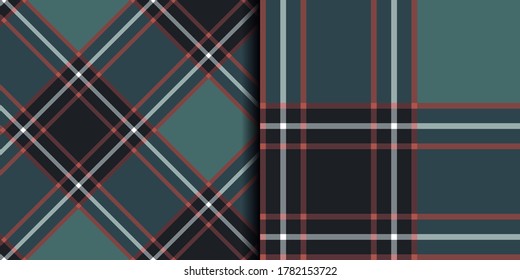 Seamless vector blue red tartan pattern. Plaid background. Classic fashion wool pattern. For design,  fabric, textile, wrapping, cover etc.