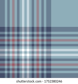 Patrón de tartán elegante de color azul vectorial sin brillo. Colocar fondo. Patrón clásico ornamentado para tela, textil, envoltura, diseño.