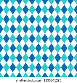 Seamless vector blue and white geometric pattern with rhombus shapes