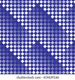 Seamless vector blue and white monochrome pattern of small squares. Abstract geometric monochrome seamless pattern. Decorative Background.