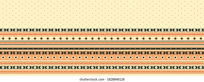 Seamless vector border in ethnic style. Geometric ornament. Decorative strip for textiles.