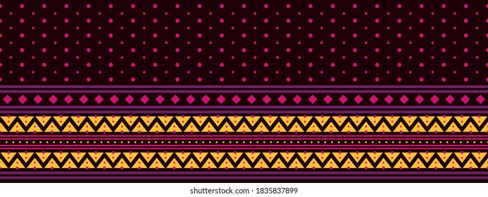 Seamless vector border in ethnic style. Geometric ornament. Decorative strip for textiles.