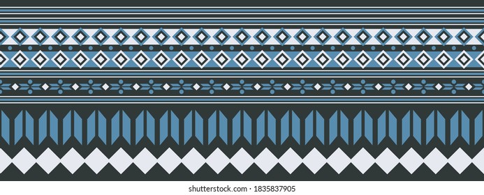 Seamless vector border in ethnic style. Geometric ornament. Decorative strip for textiles.