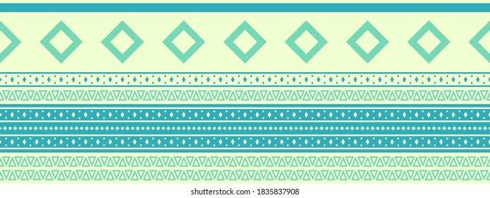 Seamless vector border in ethnic style. Geometric ornament. Decorative strip for textiles.