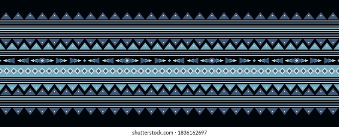 Seamless vector border in ethnic style. Geometric ornament. Decorative strip for textiles.