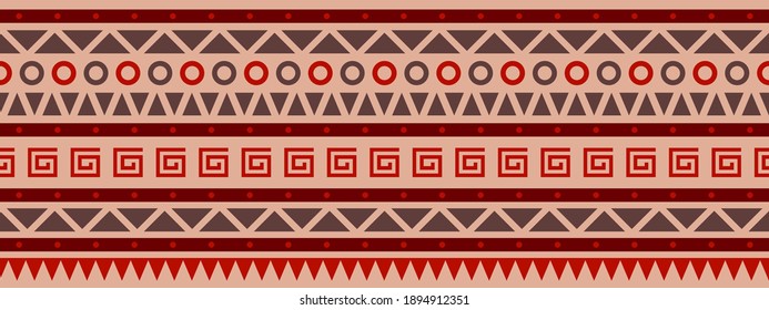 Seamless vector border in ethnic style. Geometric ornament. Decorative strip for textiles.