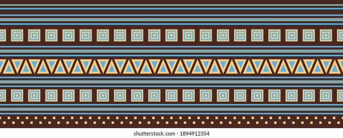 Seamless vector border in ethnic style. Geometric ornament. Decorative strip for textiles.