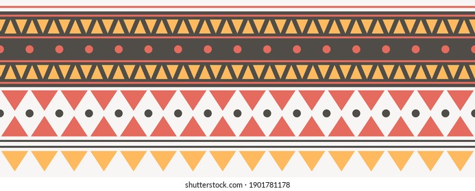 Seamless vector border in ethnic style. Geometric ornament. Decorative strip for textiles.