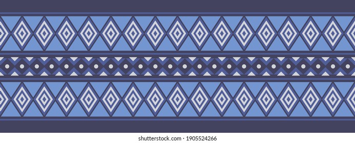 Seamless vector border in ethnic style. Geometric ornament. Decorative strip for textiles.