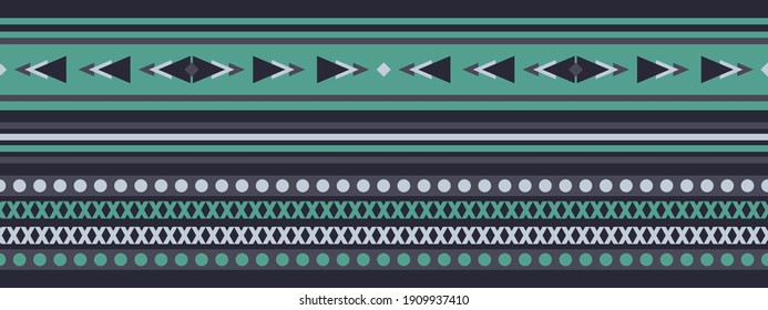 Seamless vector border in ethnic style. Geometric ornament. Decorative strip for textiles.