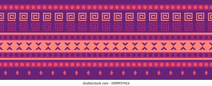 Seamless vector border in ethnic style. Geometric ornament. Decorative strip for textiles.
