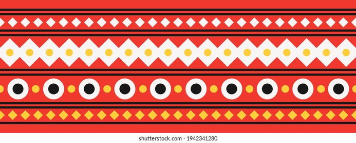 Seamless vector border in ethnic style. Geometric ornament. Decorative stripe for textiles.