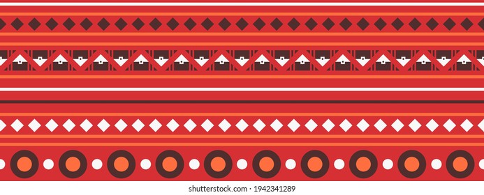 Seamless vector border in ethnic style. Geometric ornament. Decorative stripe for textiles.