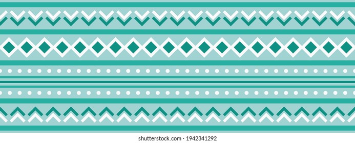 Seamless vector border in ethnic style. Geometric ornament. Decorative stripe for textiles.