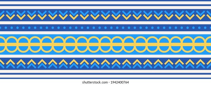 Seamless vector border in ethnic style. Geometric ornament. Decorative stripe for textiles.