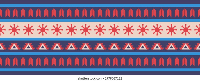 Seamless vector border in ethnic style. Geometric ornament. Decorative strip for textiles.