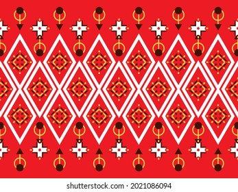 Frontera vectorial sin foco al estilo étnico. Ornamento geométrico. Tira decorativa para textiles.