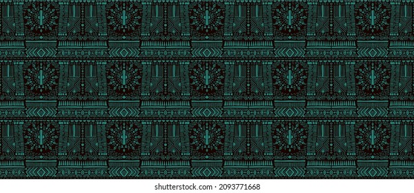 Seamless vector border in ethnic style. Geometric ornament. Decorative strip for textiles.