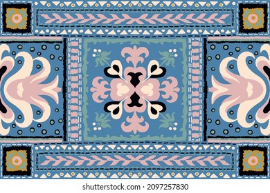 Seamless vector border in ethnic style. Geometric ornament. Decorative strip for textiles.