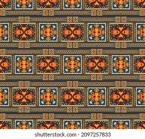 Seamless vector border in ethnic style. Geometric ornament. Decorative strip for textiles.