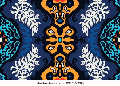 Frontera vectorial sin foco al estilo étnico. Ornamento geométrico. Tira decorativa para textiles.
