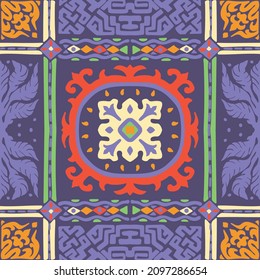 Seamless vector border in ethnic style. Geometric ornament. Decorative strip for textiles.