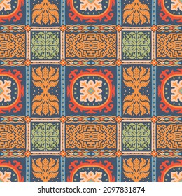 Frontera vectorial sin foco al estilo étnico. Ornamento geométrico. Tira decorativa para textiles.