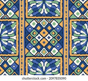 Seamless vector border in ethnic style. Geometric ornament. Decorative strip for textiles.