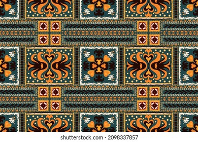 Seamless vector border in ethnic style. Geometric ornament. Decorative strip for textiles.