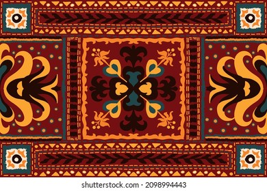 Seamless vector border in ethnic style. Geometric ornament. Decorative strip for textiles.
