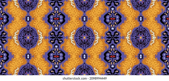 Seamless vector border in ethnic style. Geometric ornament. Decorative strip for textiles.