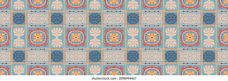 Seamless vector border in ethnic style. Geometric ornament. Decorative strip for textiles.
