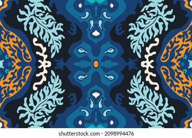 Seamless vector border in ethnic style. Geometric ornament. Decorative strip for textiles.
