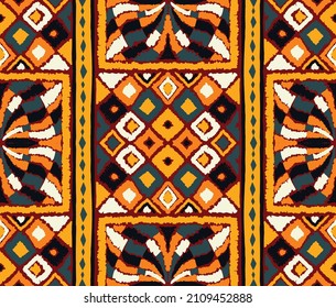 Frontera vectorial sin foco al estilo étnico. Ornamento geométrico. Tira decorativa para textiles.