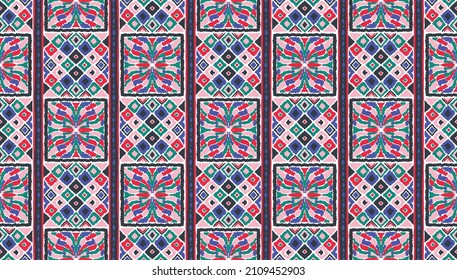 Seamless vector border in ethnic style. Geometric ornament. Decorative strip for textiles.