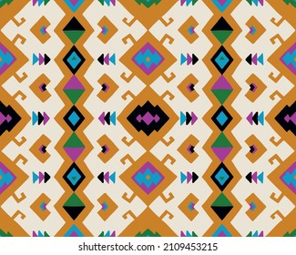 Frontera vectorial sin foco al estilo étnico. Ornamento geométrico. Tira decorativa para textiles.