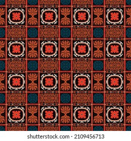 Frontera vectorial sin foco al estilo étnico. Ornamento geométrico. Tira decorativa para textiles.
