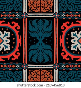 Seamless vector border in ethnic style. Geometric ornament. Decorative strip for textiles.