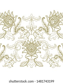 Seamless vector border floral ornament, turkish style