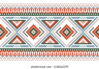 Seamless Vector Border Folk Ornament Style Stock Vector (Royalty Free ...