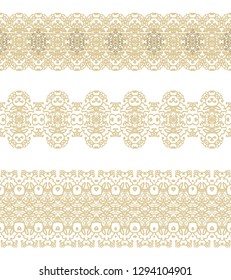 Seamless vector border ornament, lace decor