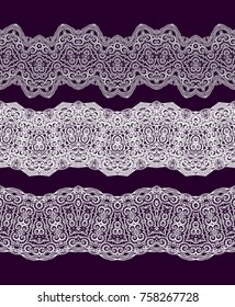 Seamless vector border ornaments on dark background