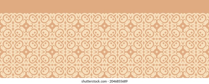 Seamless vector border pattern. Classic vintage ornament. Retro print for textile decoration. 