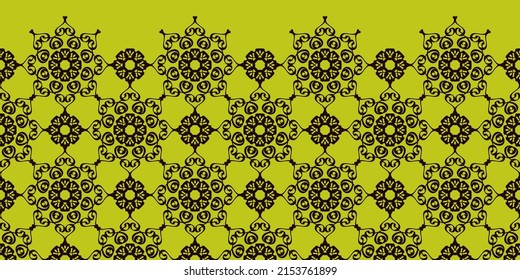 Seamless vector border pattern. Decorative tape for textiles. Simple ethnic ornament.