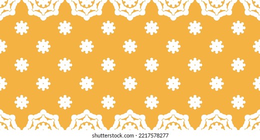 Seamless vector border pattern. Decorative stripe in retro style. Simple ethnic ornament.