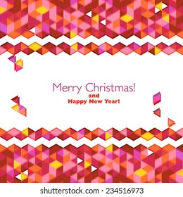 Seamless vector border with snowflakes and gems